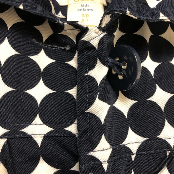 Girls Navy Blue Polka Dot Jacket Size S (6-7) - Picture 7 of 8